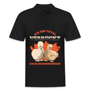 Ich Bin Total Verrückt Nach Seidenhühnern - Männer Poloshirt - Schwarz - Vorne - Kai (181cm)