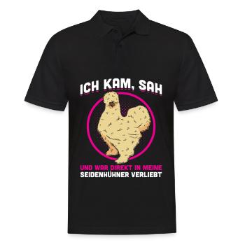War Direkt In Meine Seidenhühner Verliebt - Männer Poloshirt - Schwarz - Vorne - Kai (181cm)