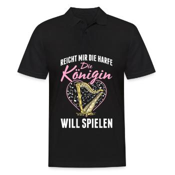 Reicht Mir Die Harfe Die Königin Will Spielen - Männer Poloshirt - Schwarz - Vorne - Kai (181cm)
