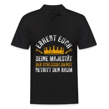 Seine Majestät Der Schlüsseldienst Betritt Den Rau - Männer Poloshirt - Schwarz - Vorne - Kai (181cm)