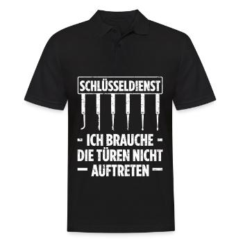 Schlüsseldienst Ich Brauche Die Türen Nicht Auftre - Männer Poloshirt - Schwarz - Vorne - Kai (181cm)