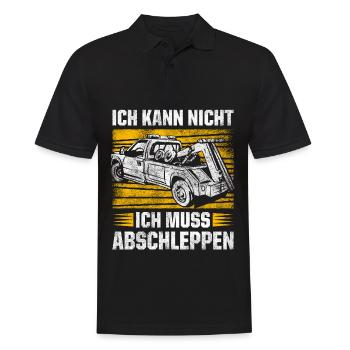 Ich Kann Nicht Ich Muss Abschleppen Geschenk - Männer Poloshirt - Schwarz - Vorne - Kai (181cm)