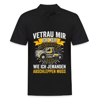 Vetrau Mir Ich Weiß Wie Ich Jemanden Abschleppen M - Männer Poloshirt - Schwarz - Vorne - Kai (181cm)