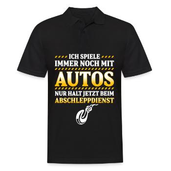 Spiele Immer Mit Autos Jetzt Beim Abschleppdienst - Männer Poloshirt - Schwarz - Vorne - Kai (181cm)