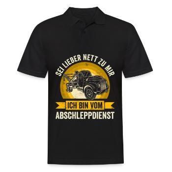 Sei Lieber Nett Zur Mir Ich Bin Vom Abschleppdiens - Männer Poloshirt - Schwarz - Vorne - Kai (181cm)