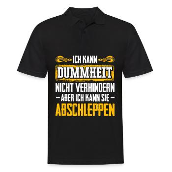 Kann Dummheit Nicht Verhindern Kann Sie Abschleppe - Männer Poloshirt - Schwarz - Vorne - Kai (181cm)