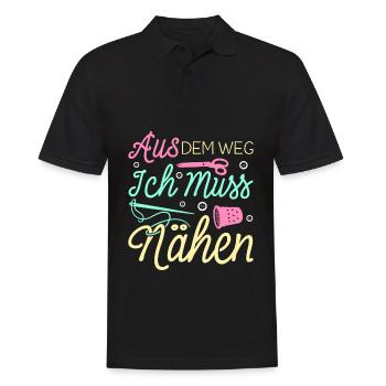 Aus Dem Weg Ich Muss Nähen Näherin Geschenk - Männer Poloshirt - Schwarz - Vorne - Kai (181cm)