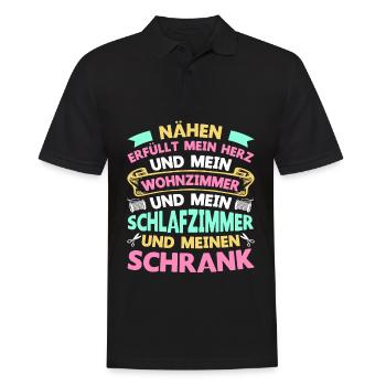Nähen Erfüllt Mein Herz Geschenk Nähen Näherin - Männer Poloshirt - Schwarz - Vorne - Kai (181cm)