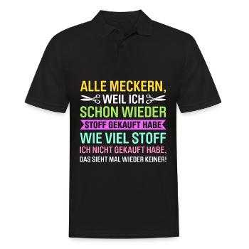 Nähen Geschenk Näherin lustiger Spruch Stoff - Männer Poloshirt - Schwarz - Vorne - Kai (181cm)