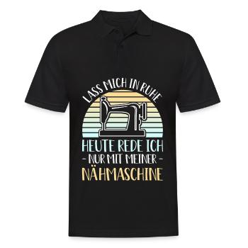 Lass Mich In Ruhe Rede Nur Mit Meiner Nähmaschine - Männer Poloshirt - Schwarz - Vorne - Kai (181cm)