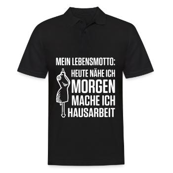 Heute Nähe Ich Morgen Mache Ich Hausarbeit - Männer Poloshirt - Schwarz - Vorne - Kai (181cm)