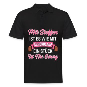 Mit Stoffen Wie Mit Schokolade Ein Stück Ist Nie G - Männer Poloshirt - Schwarz - Vorne - Kai (181cm)