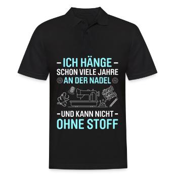 Schon Jahre An Der Nadel Kann Nicht Ohne Stoff - Männer Poloshirt - Schwarz - Vorne - Kai (181cm)
