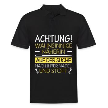 Näherin Auf Der Suche Nach Ihrer Nadel Und Stoff - Männer Poloshirt - Schwarz - Vorne - Kai (181cm)