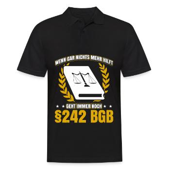 Wenn Gar Nichts Mehr Hilft Geht Immer Noch §242 BG - Männer Poloshirt - Schwarz - Vorne - Kai (181cm)