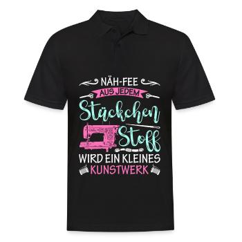 Näh-Fee Aus Jedem Stückchen Stoff Kleines Kunstwer - Männer Poloshirt - Schwarz - Vorne - Kai (181cm)