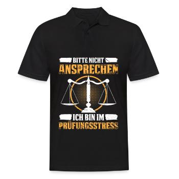 Bitte Nicht Ansprechen Ich Bin Im Prüfungsstress - Männer Poloshirt - Schwarz - Vorne - Kai (181cm)