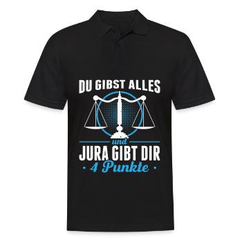 Du Gibst Alles Und Jura Gibt Dir 4 Punkte - Männer Poloshirt - Schwarz - Vorne - Kai (181cm)