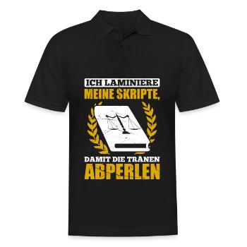 Ich Laminiere Skripte, Damit Die Tränen Abperlen - Männer Poloshirt - Schwarz - Vorne - Kai (181cm)