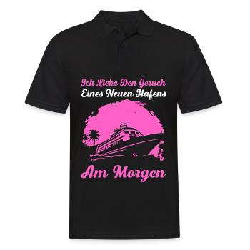 Ich Liebe Den Geruch Eines Neuen Hafens Am Morgen - Männer Poloshirt - Schwarz - Vorne - Kai (181cm)