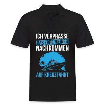 Ich Verprasse Das Erbe Meiner Nachkommen Auf Kreuz - Männer Poloshirt - Schwarz - Vorne - Kai (181cm)
