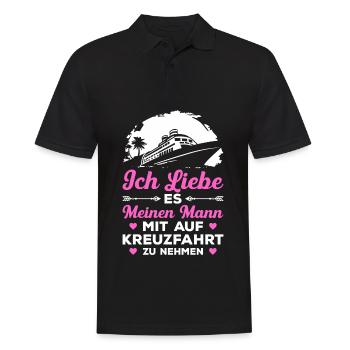 Ich Liebe Es Meinen Mann Mit Auf Kreuzfahrt Zu Neh - Männer Poloshirt - Schwarz - Vorne - Kai (181cm)