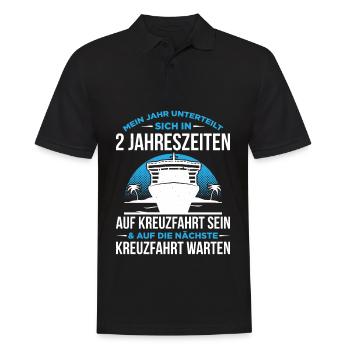 Jahr Unterteilt Sich In 2 Jahreszeiten Kreuzfahrt - Männer Poloshirt - Schwarz - Vorne - Kai (181cm)