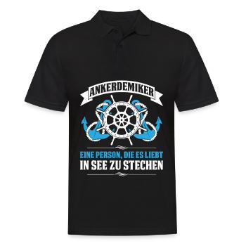 Ankerdemiker Person Die Es Liebt In See Zu Stechen - Männer Poloshirt - Schwarz - Vorne - Kai (181cm)