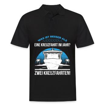 Was Ist Besser Als Eine Kreuzfahrt Im Jahr - Männer Poloshirt - Schwarz - Vorne - Kai (181cm)