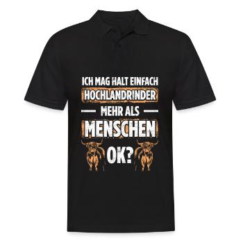 Ich Mag Halt Einfach Hochlandrinder Mehr Als Mensc - Männer Poloshirt - Schwarz - Vorne - Kai (181cm)