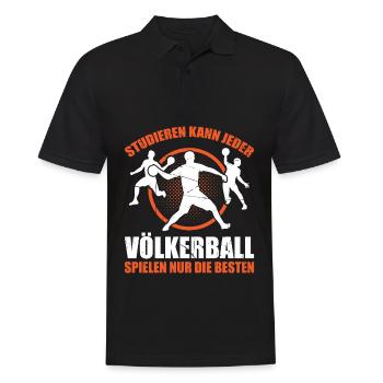 Studieren Kann Jeder Völkerball Spielen Nur Besten - Männer Poloshirt - Schwarz - Vorne - Kai (181cm)