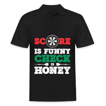 Score Is Funny Check Is Honey - Männer Poloshirt - Schwarz - Vorne - Kai (181cm)