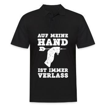 Auf Meine Hand Ist Immer Verlass - Männer Poloshirt - Schwarz - Vorne - Kai (181cm)