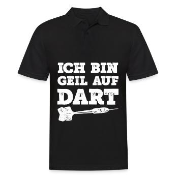 Ich Bin Geil Auf Dart Pfeil - Männer Poloshirt - Schwarz - Vorne - Kai (181cm)