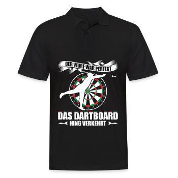 Der Wurf War Perfekt Das Dartboard Hing Verkehrt - Männer Poloshirt - Schwarz - Vorne - Kai (181cm)