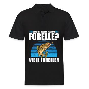 Was ist besser als eine Forelle? Viele Forellen - Männer Poloshirt - Schwarz - Vorne - Kai (181cm)