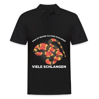 Was ist besser als eine Schlange? Viele Schlangen - Männer Poloshirt - Schwarz - Vorne - Kai (181cm)