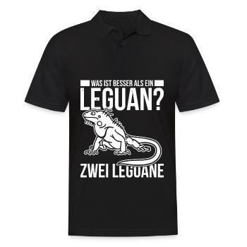 Was ist besser als ein Leguan? Zwei Leguane? - Männer Poloshirt - Schwarz - Vorne - Kai (181cm)