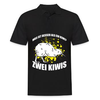 Was ist besser als ein Kiwi? Zwei Kiwis - Männer Poloshirt - Schwarz - Vorne - Kai (181cm)