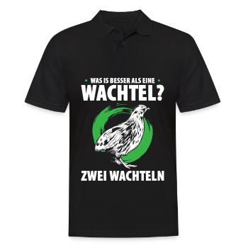 Was ist besser als eine Wachtel? Zwei Wachteln - Männer Poloshirt - Schwarz - Vorne - Kai (181cm)