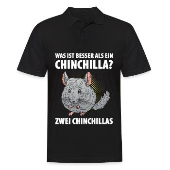 Was ist besser als ein Chinchilla? Zwei Chinchilla - Männer Poloshirt - Schwarz - Vorne - Kai (181cm)
