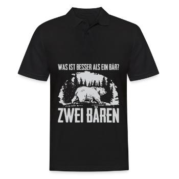 Was ist besser als ein Bär? Zwei Bären - Männer Poloshirt - Schwarz - Vorne - Kai (181cm)