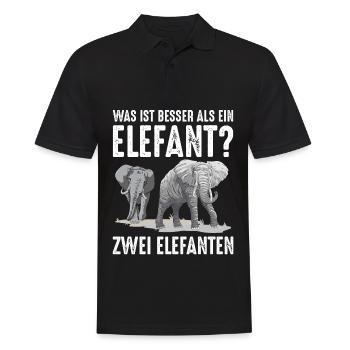 Was ist besser als ein Elefant? Zwei Elefanten - Männer Poloshirt - Schwarz - Vorne - Kai (181cm)