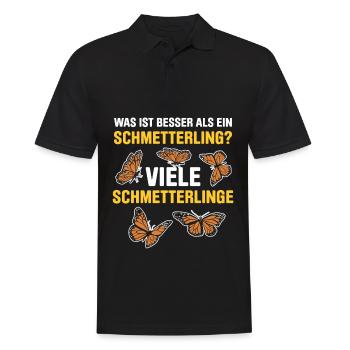 Was ist besser als ein Schmetterling? Viele - Männer Poloshirt - Schwarz - Vorne - Kai (181cm)