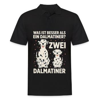 Was ist besser als ein Dalmatiner? Zwei Dalmatiner - Männer Poloshirt - Schwarz - Vorne - Kai (181cm)