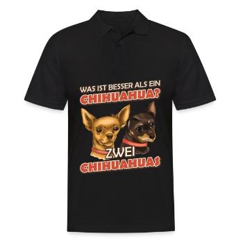 Was ist besser als ein Chihuahua? Zwei Chihuahuas - Männer Poloshirt - Schwarz - Vorne - Kai (181cm)