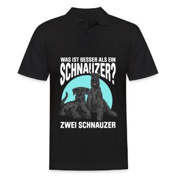 Was ist besser als ein Schnauzer? Zwei Schnauzer - Männer Poloshirt - Schwarz - Vorne - Kai (181cm)