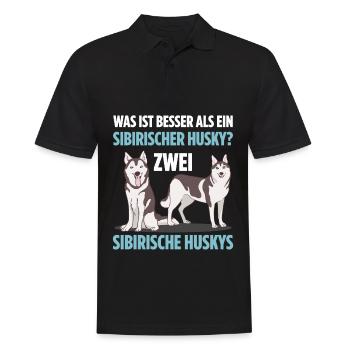 Was ist besser als ein Sibirischer Husky? Zwei - Männer Poloshirt - Schwarz - Vorne - Kai (181cm)