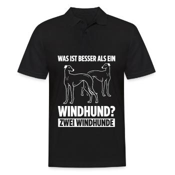 Was ist besser als ein Windhund? Zwei Windhunde - Männer Poloshirt - Schwarz - Vorne - Kai (181cm)