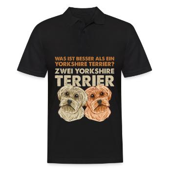 Was ist besser als ein Yorkshire Terrier? Zwei - Männer Poloshirt - Schwarz - Vorne - Kai (181cm)